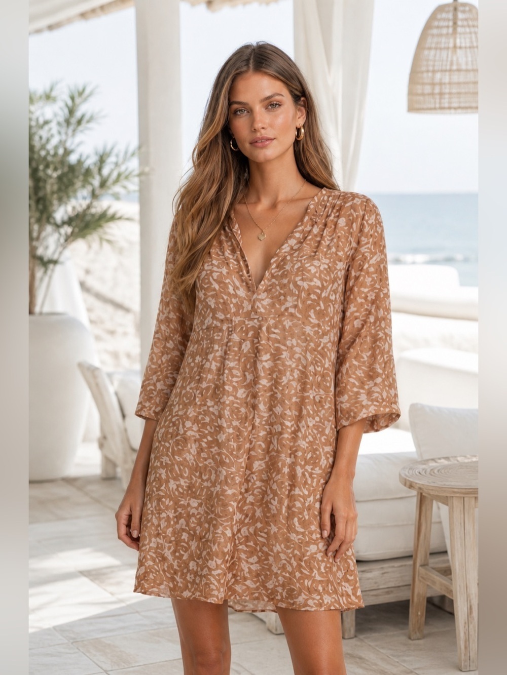 Diane Von Furstenberg SHEER Silk Cotton Cover Up Dress Medium